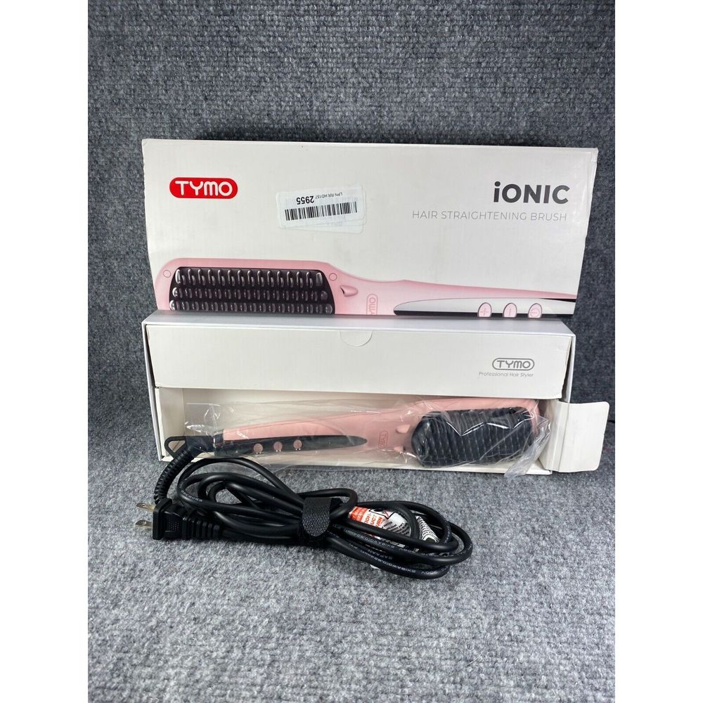 Tymo Ionic Hair Straightener Brush Comb Pink